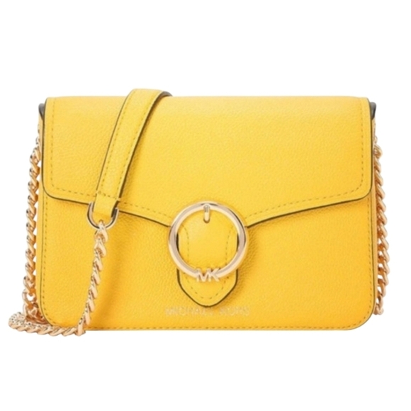 💛🔹️Michael Kors🔹️ Wanda crossbody Chain Bag Yellow Citrus - Picture 1 of 9